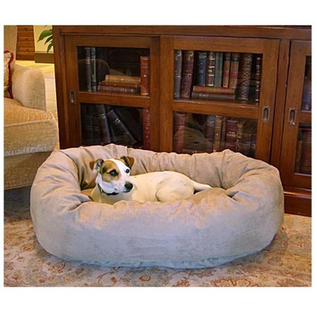 MAJESTIC PET 78899567405 40 in. Bagel Dog Pet Bed Suede Stone 788995674054
